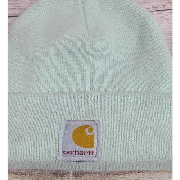 Carhartt Watch Beanie Toboggan Hat Children's Youth One Size Mint Green Winter - Picture 3 of 4